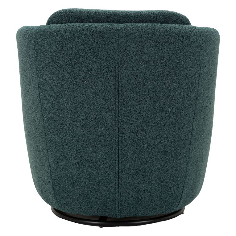 Poltrona Verde Ottanio Nero Base Girevole Braccioli 70x72x75h cm, Materiale Struttura in Legno Nobilitato - Morond