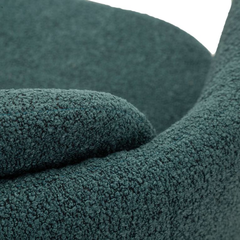 Poltrona Verde Ottanio Nero Base Girevole Braccioli 70x72x75h cm, Materiale Struttura in Legno Nobilitato - Morond