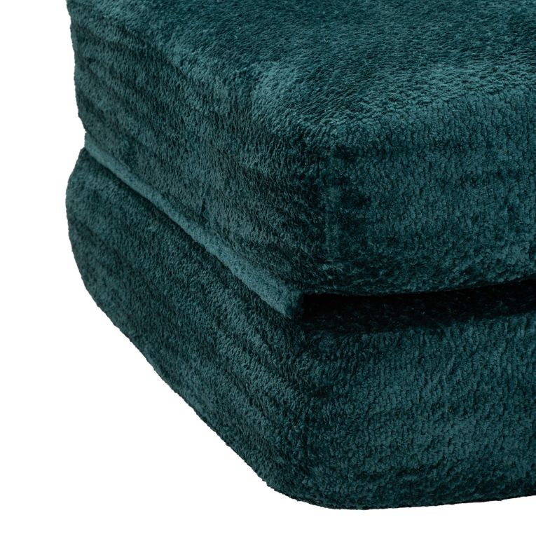 Poltrona Verde Petrolio Trasformabile in Letto, Rivestimento in Tessuto Bouclè Reclinabile 31x31x97h cm, Materiale Struttura in Tessuto - Abyane