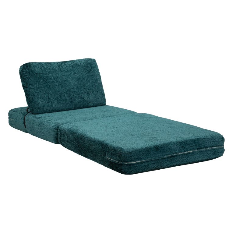 Poltrona Verde Petrolio Trasformabile in Letto, Rivestimento in Tessuto Bouclè Reclinabile 31x31x97h cm, Materiale Struttura in Tessuto - Abyane