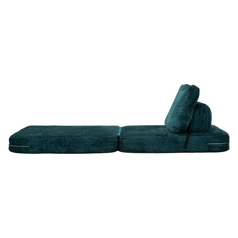 Poltrona Verde Petrolio Trasformabile in Letto, Rivestimento in Tessuto Bouclè Reclinabile 31x31x97h cm, Materiale Struttura in Tessuto - Abyane