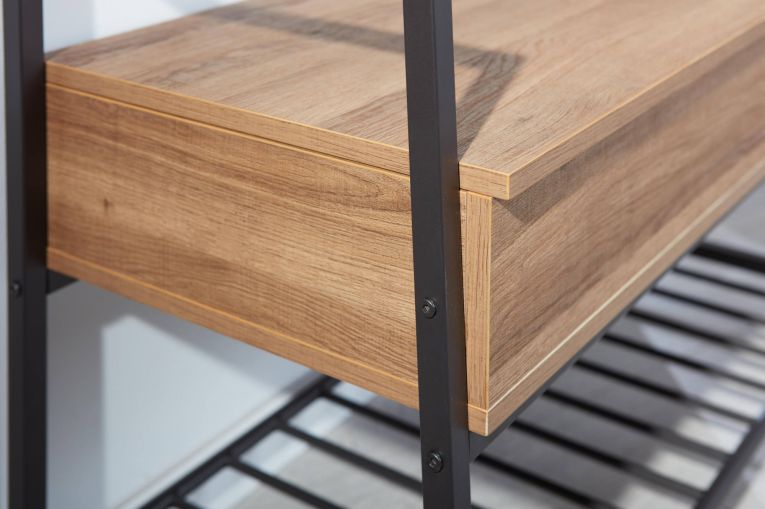 Porta scarpe bassa quercia 90x39h cm in metallo e legno - Euskirchen