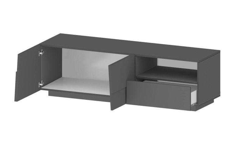 Porta TV antracite 150x44x46h cm 2 ante e 1 cassetto - Cecia