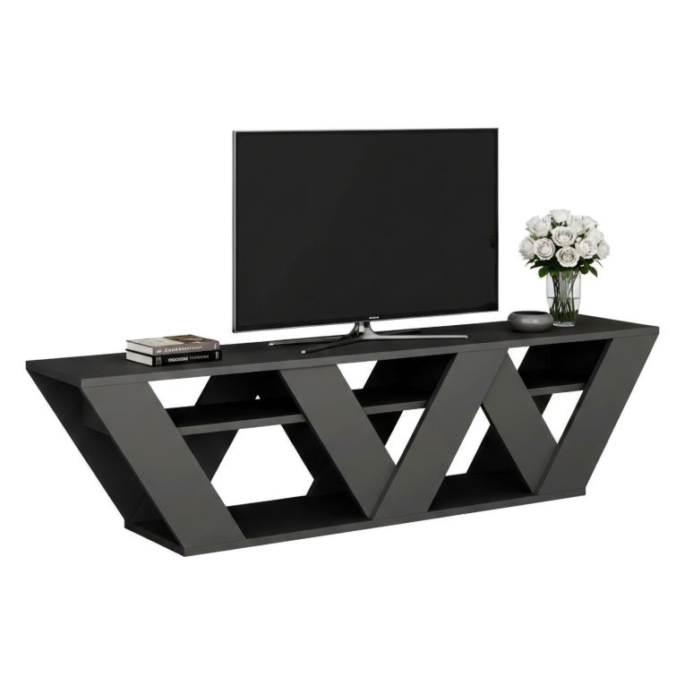 Porta TV antracite 158x30x40h cm in legno - Arcobaleno