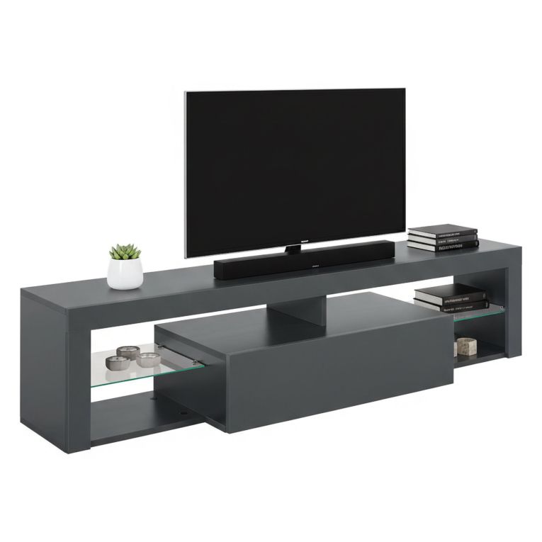 Porta TV antracite 160x40x35h cm in legno - Ivy