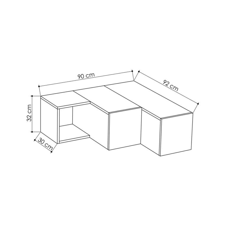 Porta TV antracite e beige 90x92x32h cm 2 ante e 2 cassetti - Fiorenza