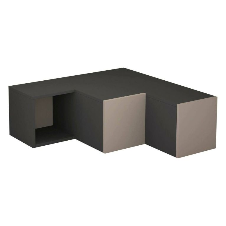 Porta TV antracite e beige 90x92x32h cm 2 ante e 2 cassetti - Fiorenza
