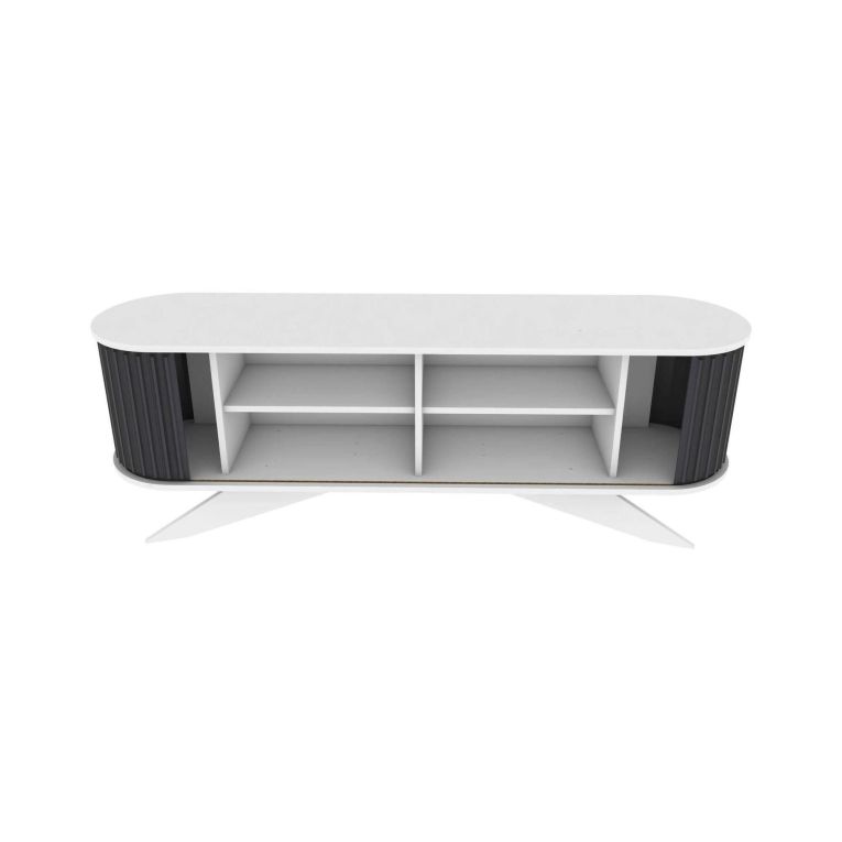 Porta TV antracite e bianco 180x43x60h cm 2 ante - Bailu