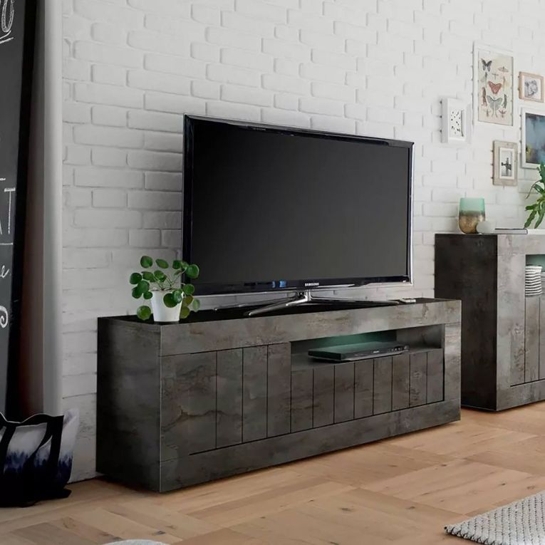 Porta TV ardesia 138x42x56h cm 3 ante - Iole