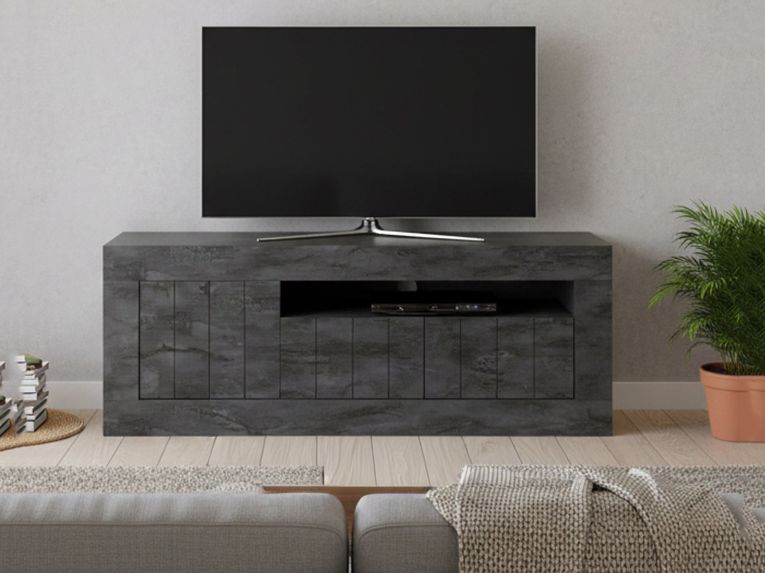 Porta TV ardesia 138x42x56h cm 3 ante - Iole