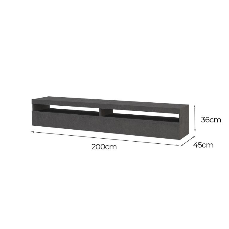 Porta TV ardesia 200x45x36h cm 2 ante - Active