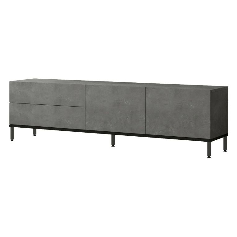 Porta TV argento e nero 170x35x46h cm 4 ante - Basyang