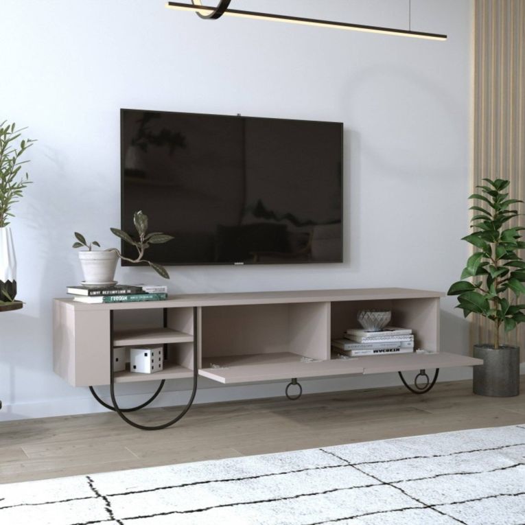 Porta TV beige 150x36x44h cm in legno - Adige