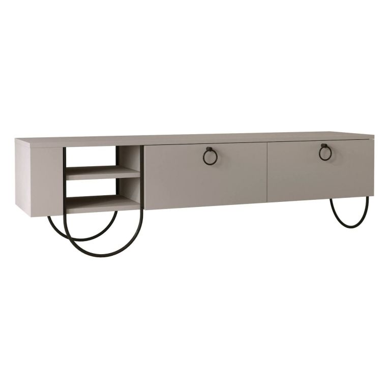 Porta TV beige 150x36x44h cm in legno - Adige