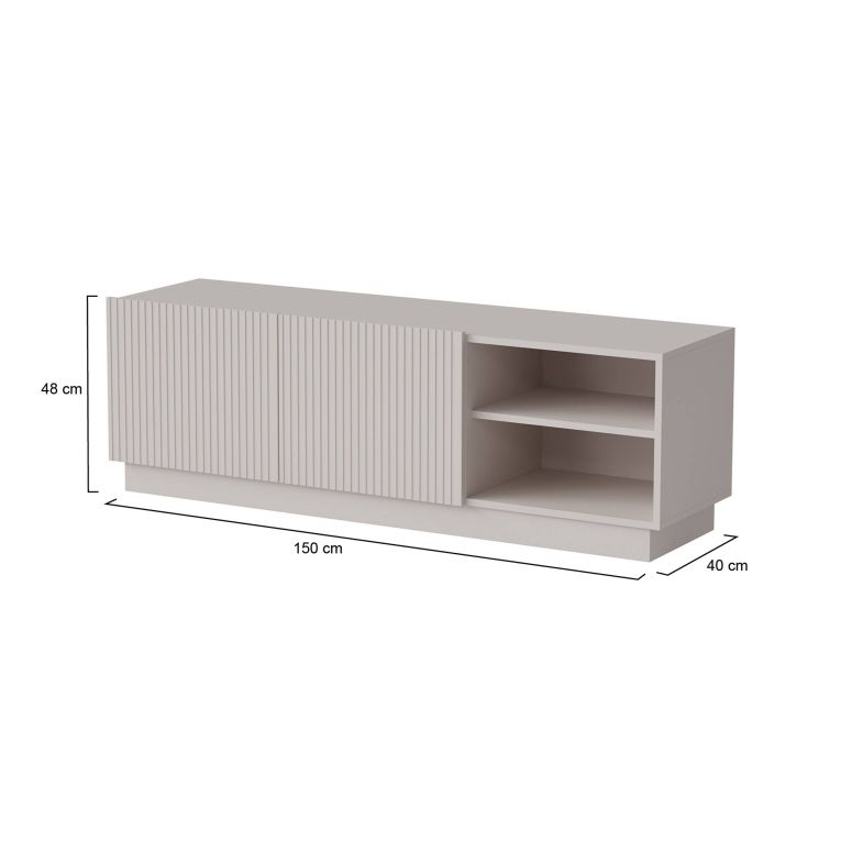 Porta TV beige 150x40x48h cm 2 ante - Finita