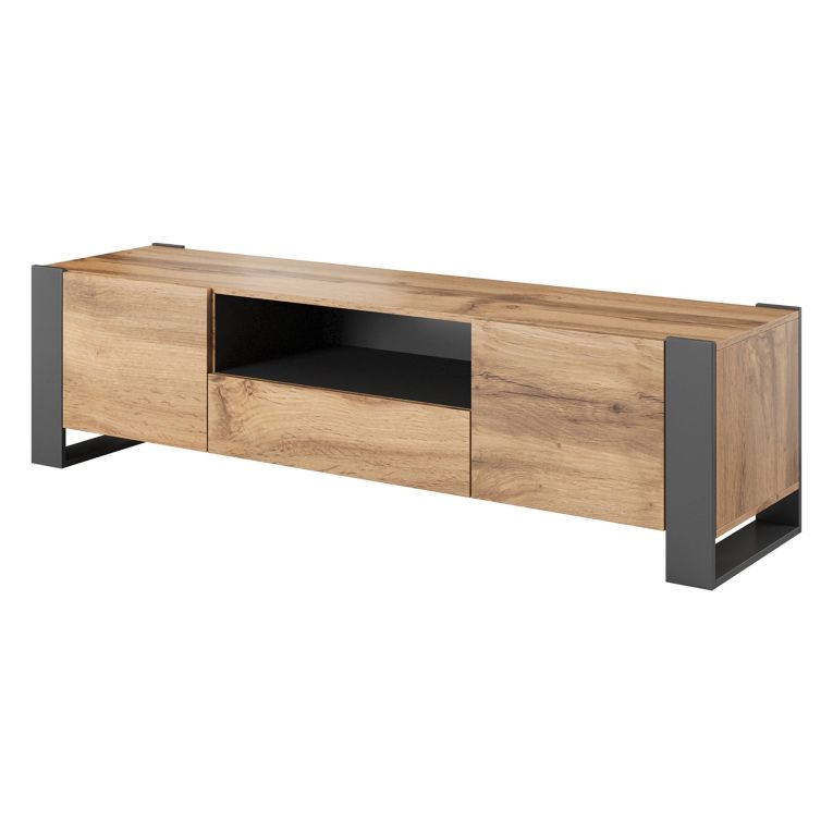 Porta TV beige 150x42x60h cm 3 ante - Frassino