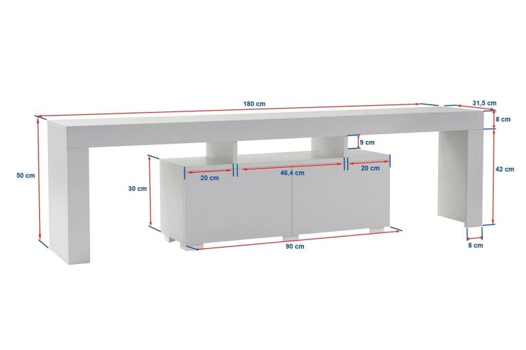 Porta TV beige 180x31x50h cm 2 ante - Andarna
