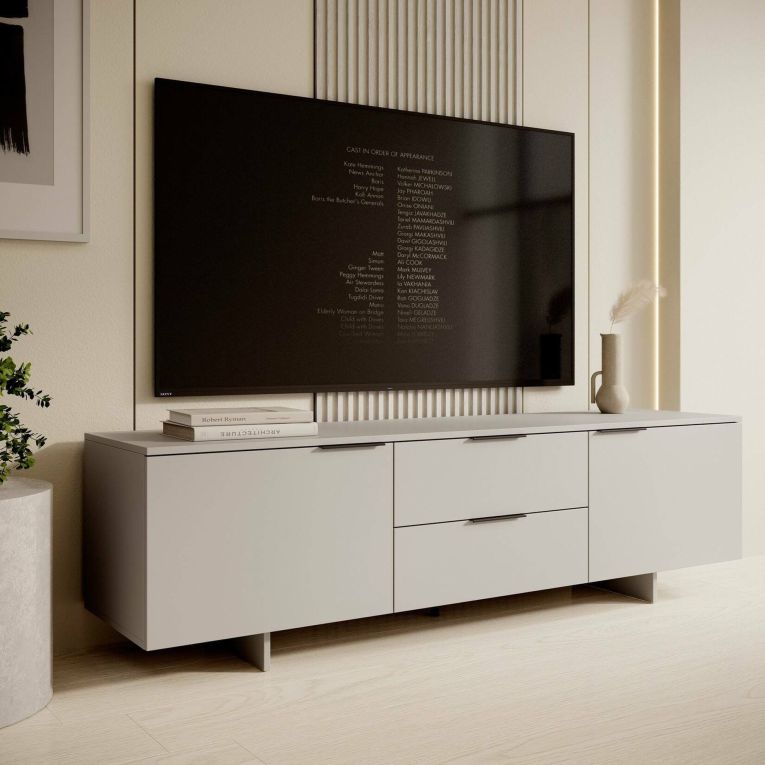 Porta TV beige 180x41x55h cm 2 ante e 2 cassetti - Cislago