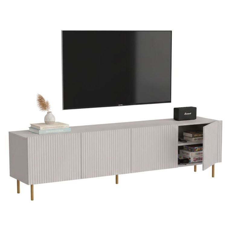 Porta TV beige 200x42x52h cm 4 ante - Varenna