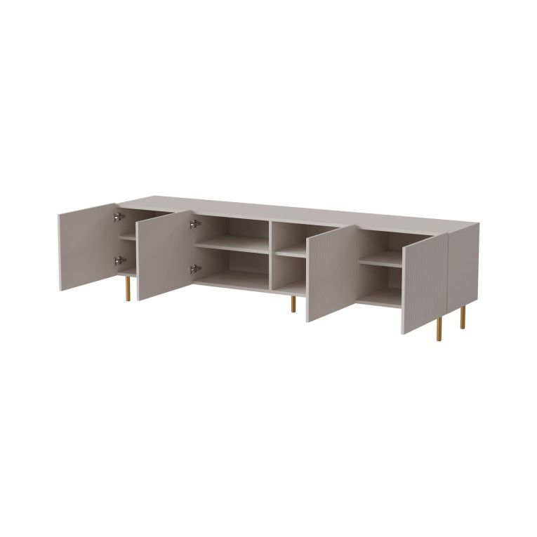 Porta TV beige 200x42x52h cm 4 ante - Varenna
