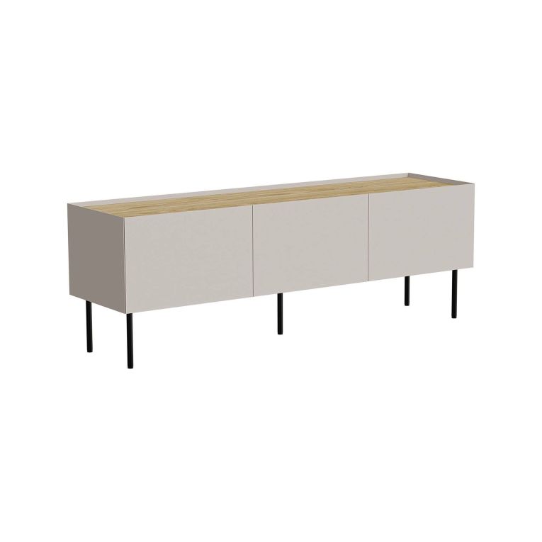 Porta TV beige e rovere 150x40x52h cm 3 ante - Calanna