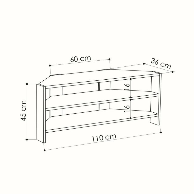 Porta TV bianco 110x36x45h cm in legno - Naypyidaw