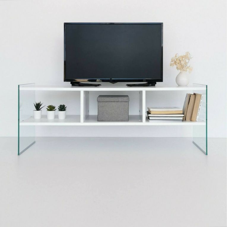 Porta TV bianco 120x35x45h cm in legno - Winifred