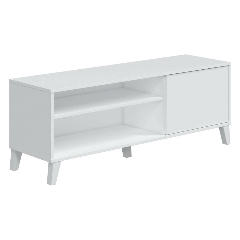 Porta TV bianco 135x40x50h cm in legno - Viring