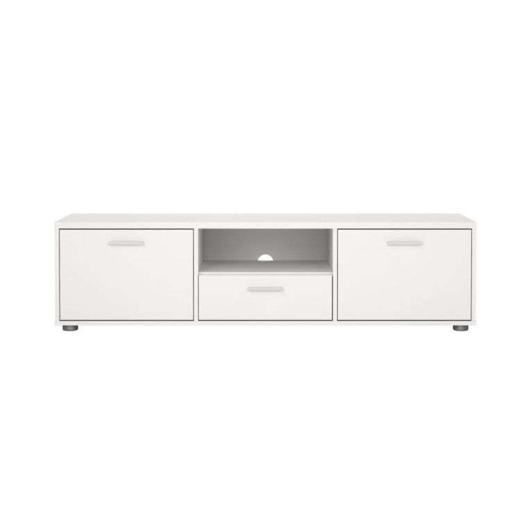 Porta TV bianco 147x39x38h cm 2 ante e 1 cassetto - Charo