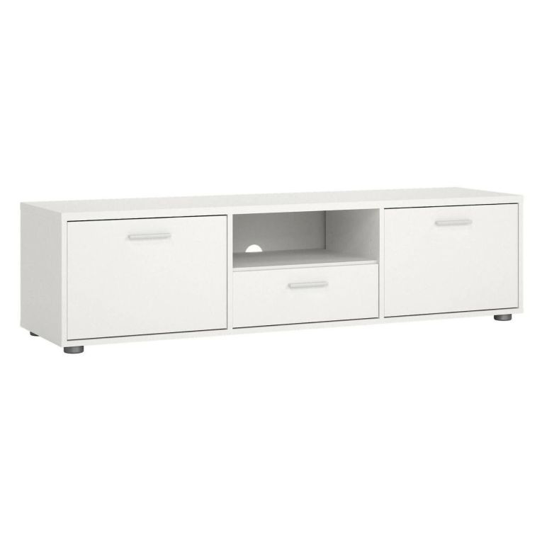 Porta TV bianco 147x39x38h cm 2 ante e 1 cassetto - Charo