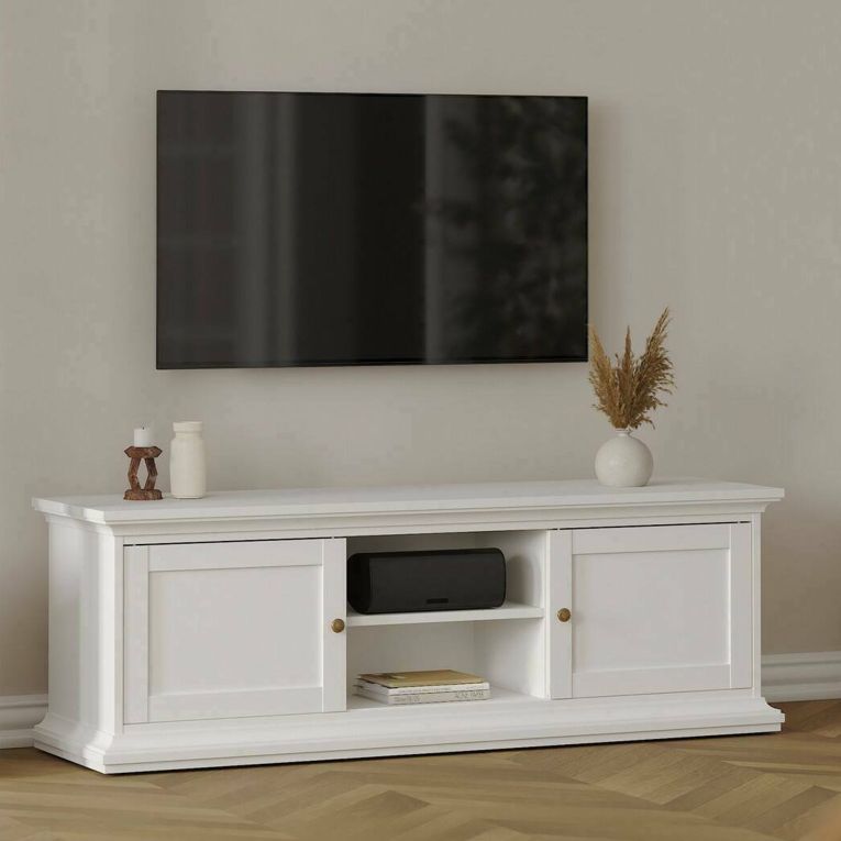 Porta TV bianco 149x41x50h cm 2 ante - Ziba