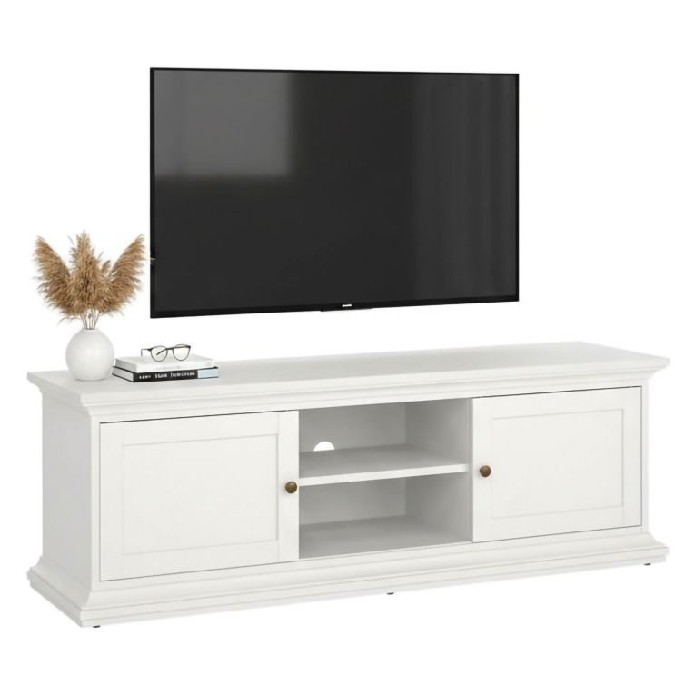 Porta TV bianco 149x41x50h cm 2 ante - Ziba