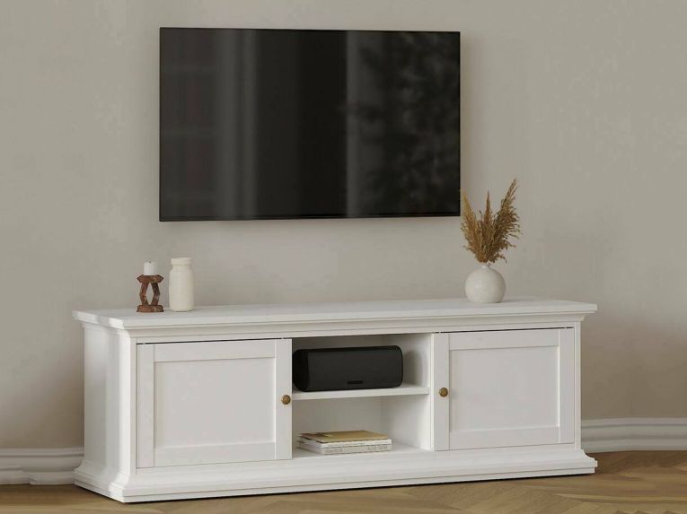 Porta TV bianco 149x41x50h cm 2 ante - Ziba