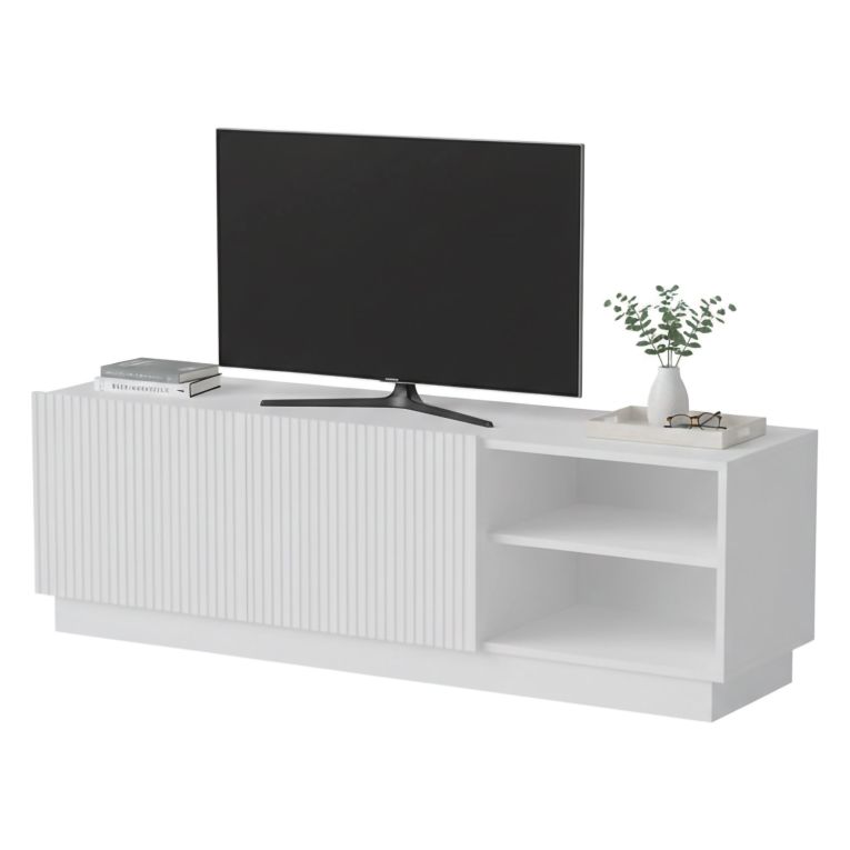Porta TV bianco 150x40x48h cm 2 ante - Finita