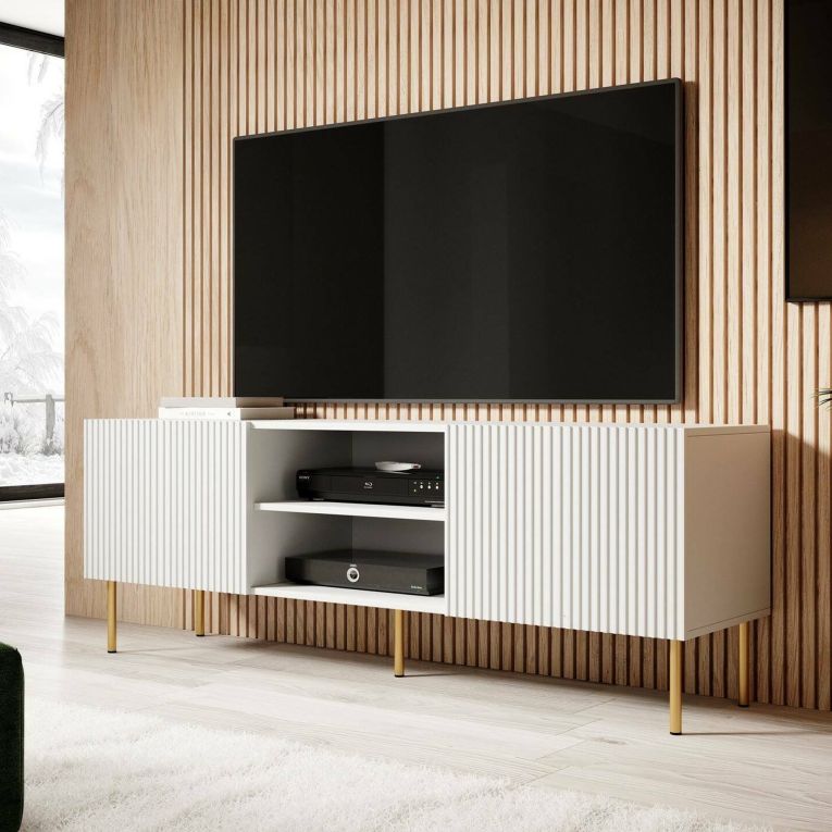 Porta TV bianco 150x42x52h cm 2 ante - Magnano