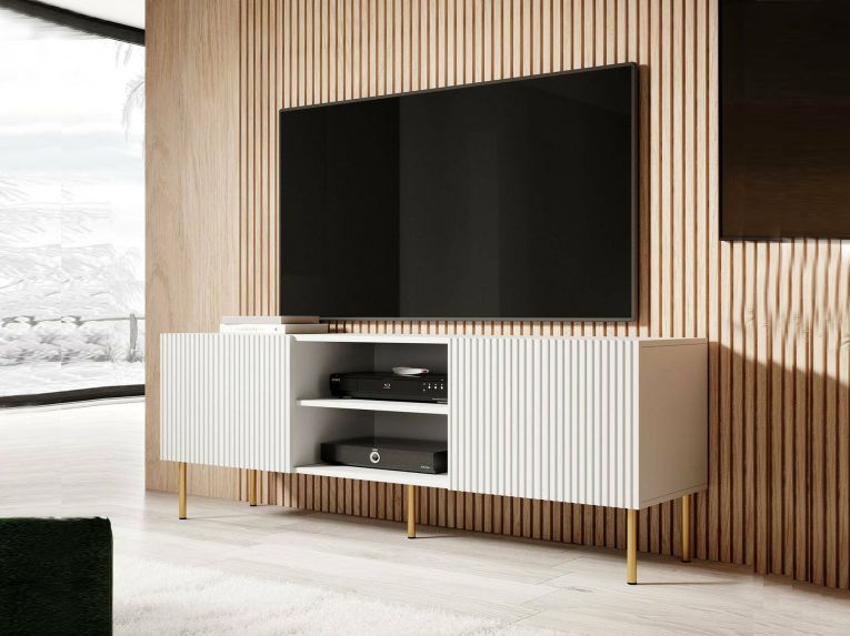 Porta TV bianco 150x42x52h cm 2 ante - Magnano