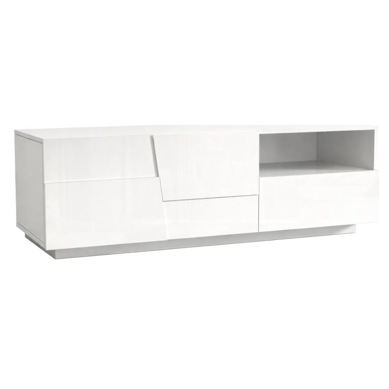 Porta TV bianco 150x44x46h cm 2 ante e 1 cassetto - Cecia