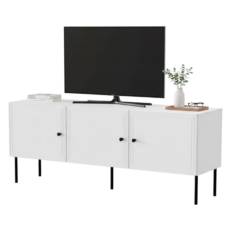 Porta TV bianco 151x40x60h cm 3 ante - Sarzana