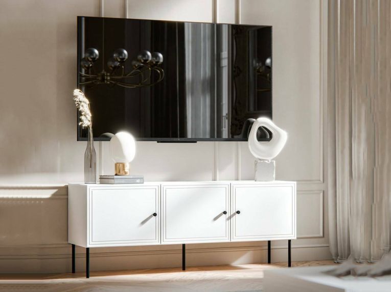 Porta TV bianco 151x40x60h cm 3 ante - Sarzana