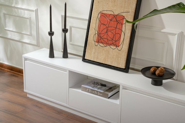 Porta TV bianco 160x29x42h cm 3 ante - Morrigan