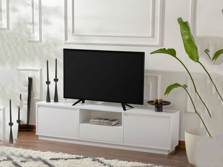 Porta TV bianco 160x29x42h cm 3 ante - Morrigan