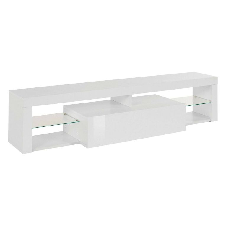 Porta TV bianco 160x40x35h cm in legno - Ivy