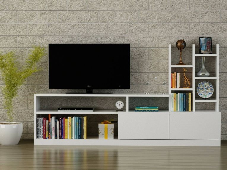 Porta TV bianco 164x25x91h cm 2 ante - Kristal