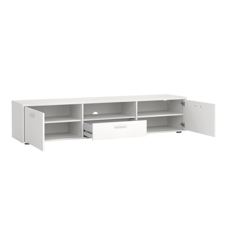 Porta TV bianco 177x39x38h cm 2 ante e 1 cassetto - Giaele