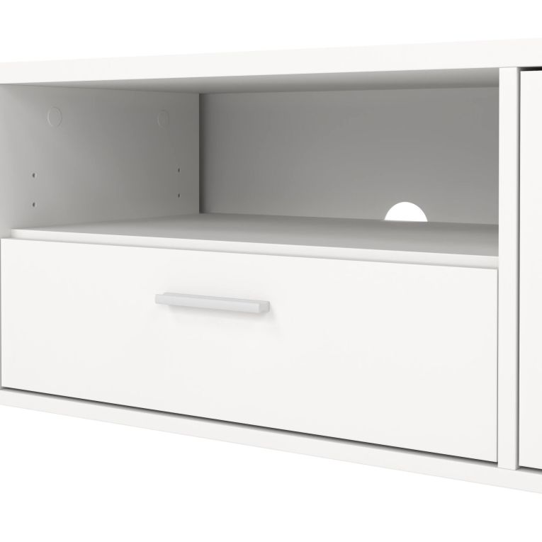 Porta TV bianco 177x39x38h cm 2 ante e 1 cassetto - Giaele