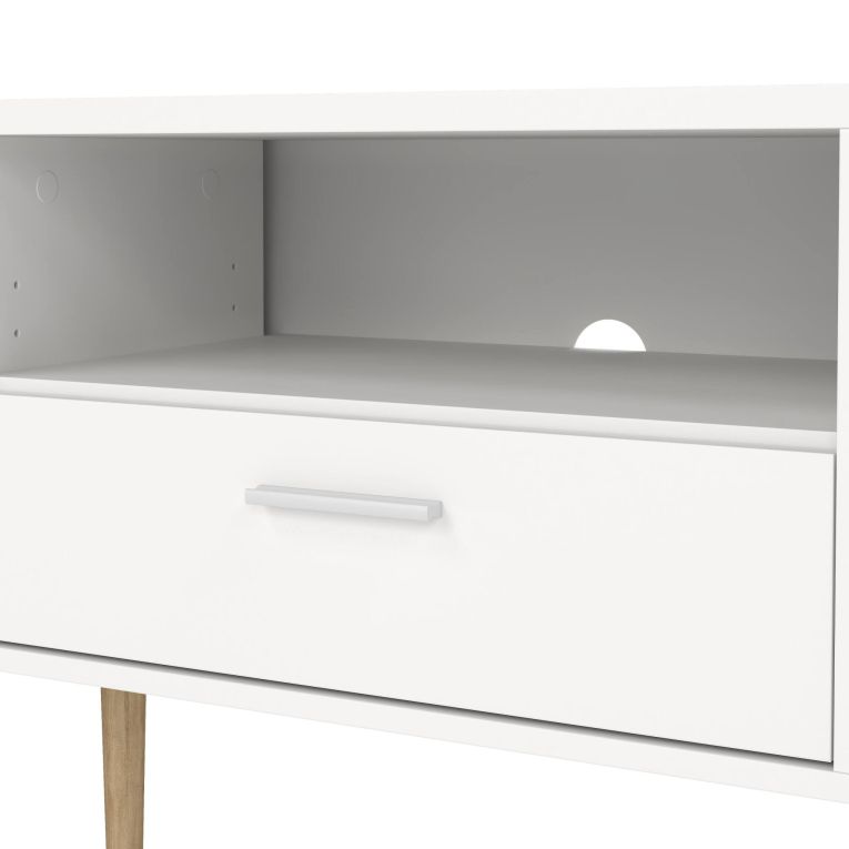 Porta TV bianco 177x39x56h cm 2 ante e 1 cassetto - Anselme