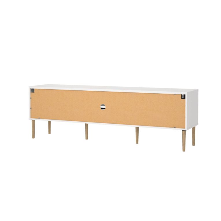 Porta TV bianco 177x39x56h cm 2 ante e 1 cassetto - Anselme