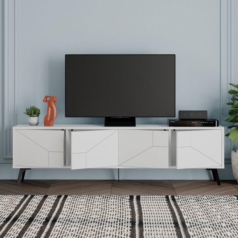 Porta TV bianco 180x29x50h cm 4 ante - OlgadiKiev