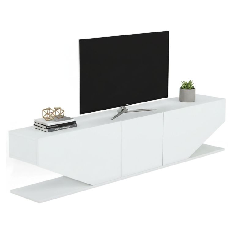 Porta TV bianco 180x30x40h cm 3 ante - Assorata