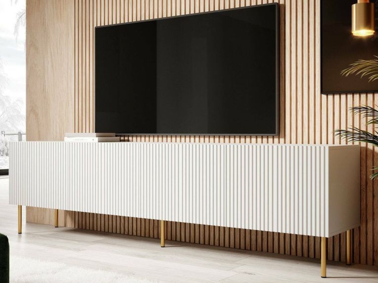 Porta TV bianco 200x42x52h cm 4 ante - Varenna
